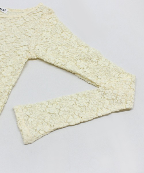 RNA（アールエヌエー）の「M2406 フラワージャガードシアーロンＴ（Tシャツ/カットソー・レディース・ホワイト/ブラック/ライトイエロー・MEDIUM）」の15枚目の写真