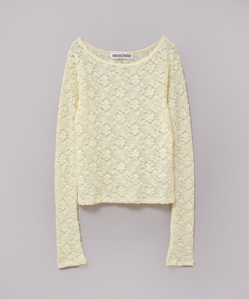 RNA（アールエヌエー）の「M2406 フラワージャガードシアーロンＴ（Tシャツ/カットソー・レディース・ホワイト/ブラック/ライトイエロー・MEDIUM）」の20枚目の写真