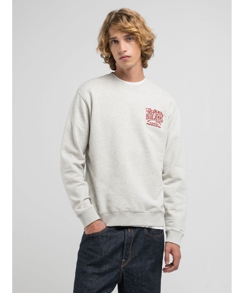 REPLAY（リプレイ）の「クルーネックコットンフリース（スウェット・メンズ・ミックスグレー・X-LARGE/MEDIUM/SMALL/LARGE）」の2枚目の写真
