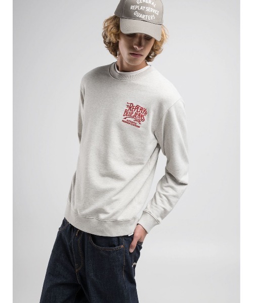 REPLAY（リプレイ）の「クルーネックコットンフリース（スウェット・メンズ・ミックスグレー・X-LARGE/MEDIUM/SMALL/LARGE）」の3枚目の写真