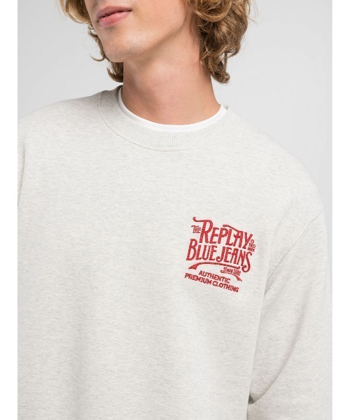 REPLAY（リプレイ）の「クルーネックコットンフリース（スウェット・メンズ・ミックスグレー・X-LARGE/MEDIUM/SMALL/LARGE）」の5枚目の写真
