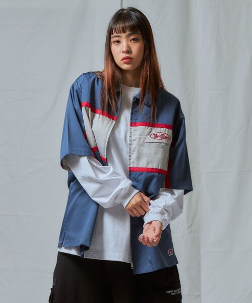 【美品】ベンデイビス　メルトンジャケット　WORK CLOTHES 刺繍　M BEN DAVIS ベンデイビス ジャケット ワーク メルトン スイング