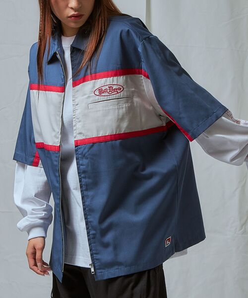 【美品】ベンデイビス　メルトンジャケット　WORK CLOTHES 刺繍　M BEN DAVIS ベンデイビス ジャケット ワーク メルトン スイング