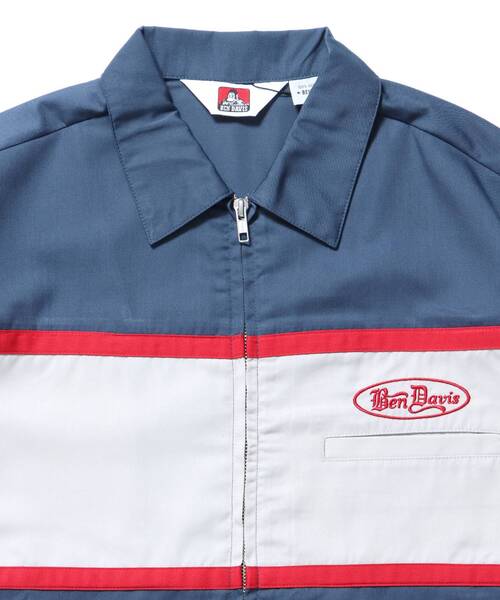 BEN DAVIS（ベンデイビス）の「【BEN DAVIS（ベンデイビス）】PANELLED ZIP FRONT WORK SHIRT / シャツ 半袖 ワンポイント ジップ 刺繍（シャツ/ブラウス・メンズ・ブラウン/ネイビー・MEDIUM/LARGE/X-LARGE）」の12枚目の写真