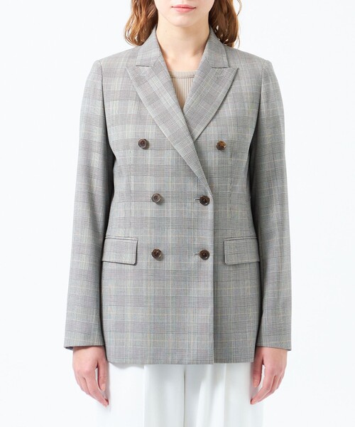MACKINTOSH PHILOSOPHY（ﾏｯｷﾝﾄｯｼｭ ﾌｨﾛｿﾌｨｰ）の「【Retford(レットフォード)】グレンチェックブレザー（テーラードジャケット・レディース・グレー系その他・36/38/34）」の8枚目の写真