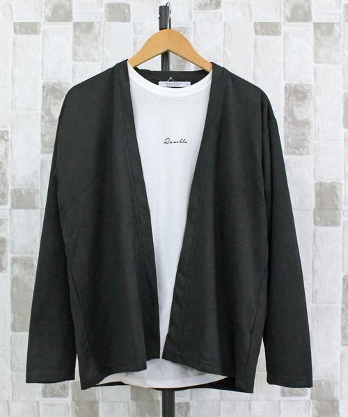 TopIsm（トップイズム）の「【2025】アンサンブル　長袖カーディガン＆ロングTシャツ（カーディガン/ボレロ・メンズ・グレイッシュベージュ/ダークグレー/グレイッシュブルー・LL/L/M）」の5枚目の写真