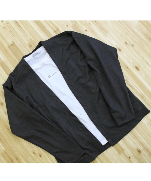 TopIsm（トップイズム）の「【2025】アンサンブル　長袖カーディガン＆ロングTシャツ（カーディガン/ボレロ・メンズ・グレイッシュベージュ/ダークグレー/グレイッシュブルー・LL/L/M）」の7枚目の写真