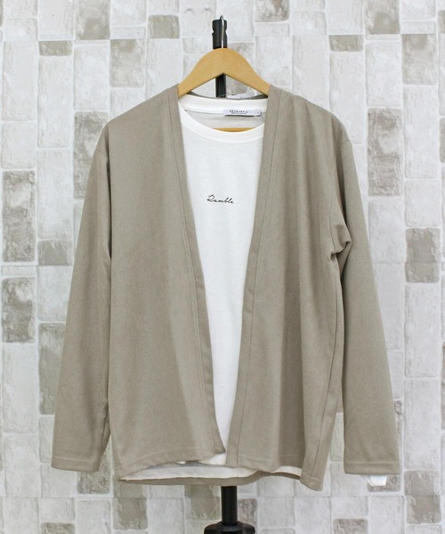 TopIsm（トップイズム）の「【2025】アンサンブル　長袖カーディガン＆ロングTシャツ（カーディガン/ボレロ・メンズ・グレイッシュベージュ/ダークグレー/グレイッシュブルー・LL/L/M）」の15枚目の写真
