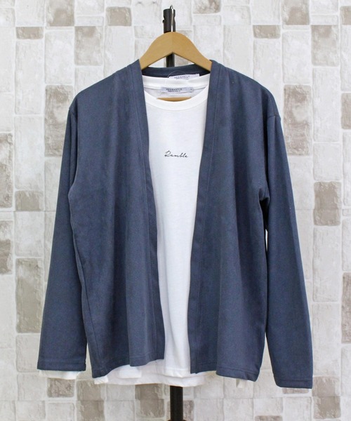 TopIsm（トップイズム）の「【2025】アンサンブル　長袖カーディガン＆ロングTシャツ（カーディガン/ボレロ・メンズ・グレイッシュベージュ/ダークグレー/グレイッシュブルー・LL/L/M）」の18枚目の写真