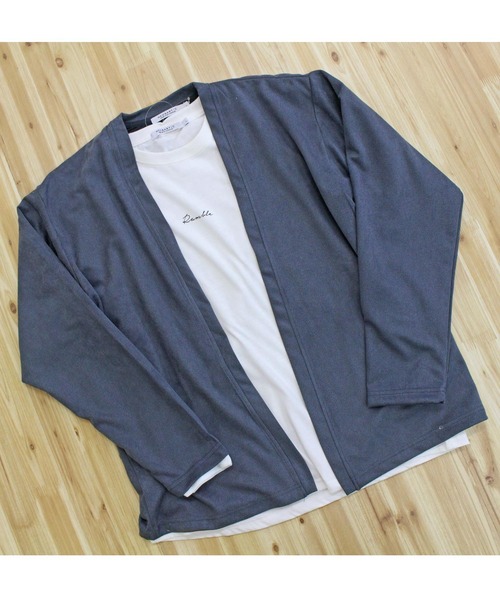 TopIsm（トップイズム）の「【2025】アンサンブル　長袖カーディガン＆ロングTシャツ（カーディガン/ボレロ・メンズ・グレイッシュベージュ/ダークグレー/グレイッシュブルー・LL/L/M）」の4枚目の写真