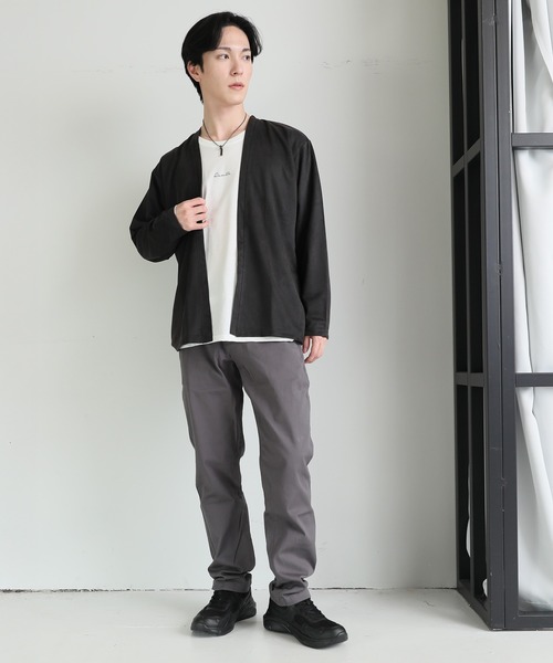 TopIsm（トップイズム）の「【2025】アンサンブル　長袖カーディガン＆ロングTシャツ（カーディガン/ボレロ・メンズ・グレイッシュベージュ/ダークグレー/グレイッシュブルー・LL/L/M）」の20枚目の写真