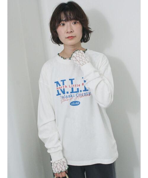 Samansa Mos2 blue(サマンサモスモスブルー)の「◎ロゴロンT(Tシャツ/カットソー・レディース・オフホワイト/チャコールグレー/サックスブルー・F)」の22枚目の写真