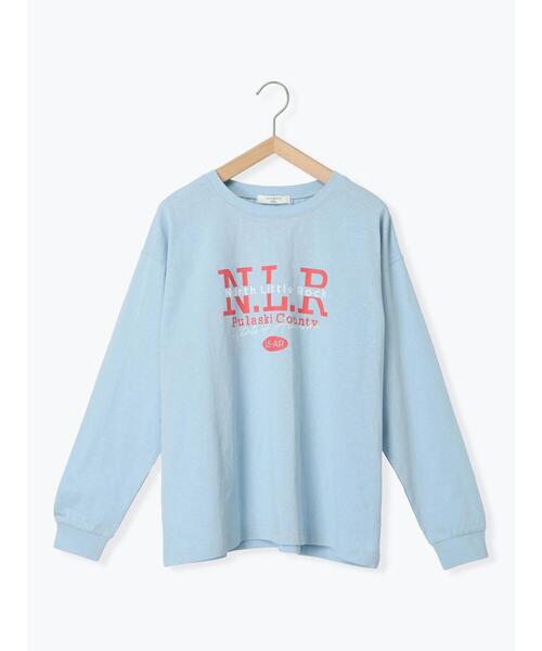 Samansa Mos2 blue(サマンサモスモスブルー)の「◎ロゴロンT(Tシャツ/カットソー・レディース・オフホワイト/チャコールグレー/サックスブルー・F)」の19枚目の写真