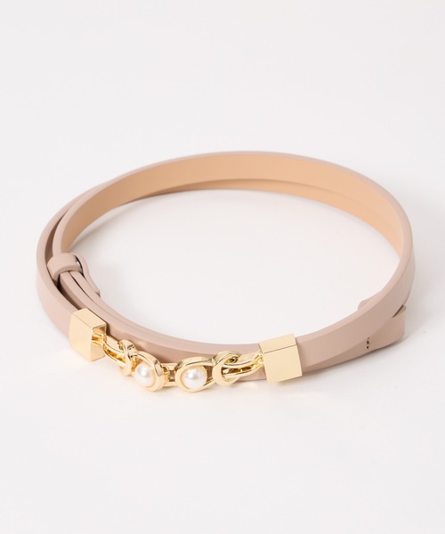 AIMER（エメ）の「パールバックルベルト（ベルト・レディース・ライトグレー/ベージュ/グレー・FREE）」の3枚目の写真