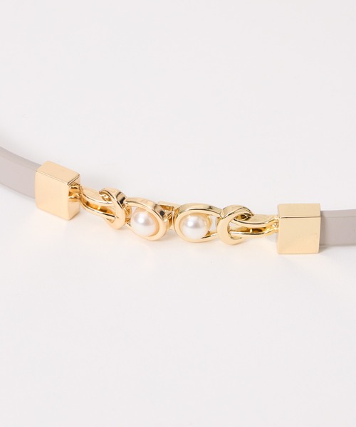 AIMER（エメ）の「パールバックルベルト（ベルト・レディース・ライトグレー/ベージュ/グレー・FREE）」の5枚目の写真