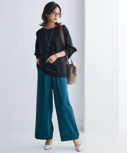 nissen（ニッセン）の「洗えるボートネックドルマンニット【毛玉になりにくいふんわりもちもち素材】（ニット/セーター・レディース・ブルー/ピンク/ブラック/ライトグレー/オフホワイト・LL/L/M/S/3L）」の10枚目の写真