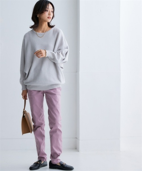 nissen（ニッセン）の「洗えるボートネックドルマンニット【毛玉になりにくいふんわりもちもち素材】（ニット/セーター・レディース・ブルー/ピンク/ブラック/ライトグレー/オフホワイト・LL/L/M/S/3L）」の11枚目の写真