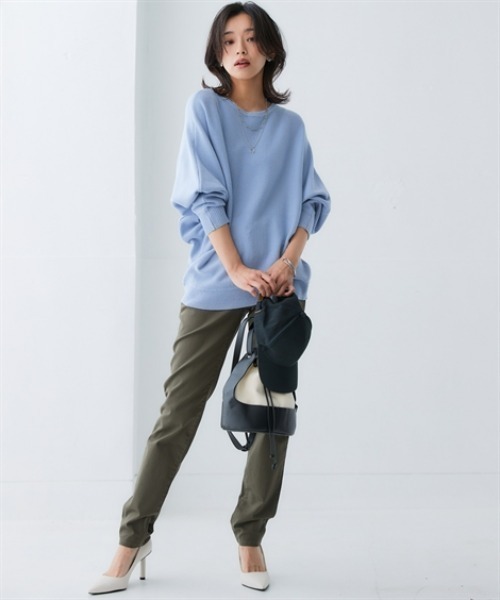 nissen（ニッセン）の「洗えるボートネックドルマンニット【毛玉になりにくいふんわりもちもち素材】（ニット/セーター・レディース・ブルー/ピンク/ブラック/ライトグレー/オフホワイト・LL/L/M/S/3L）」の14枚目の写真