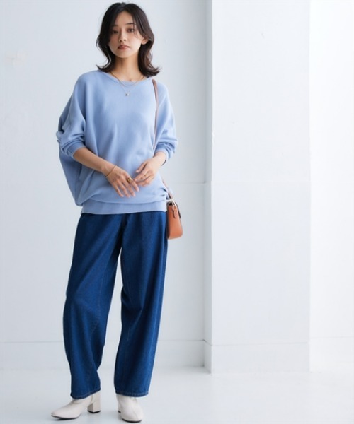 nissen（ニッセン）の「洗えるボートネックドルマンニット【毛玉になりにくいふんわりもちもち素材】（ニット/セーター・レディース・ブルー/ピンク/ブラック/ライトグレー/オフホワイト・LL/L/M/S/3L）」の15枚目の写真