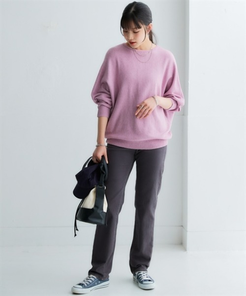 nissen（ニッセン）の「洗えるボートネックドルマンニット【毛玉になりにくいふんわりもちもち素材】（ニット/セーター・レディース・ブルー/ピンク/ブラック/ライトグレー/オフホワイト・LL/L/M/S/3L）」の17枚目の写真