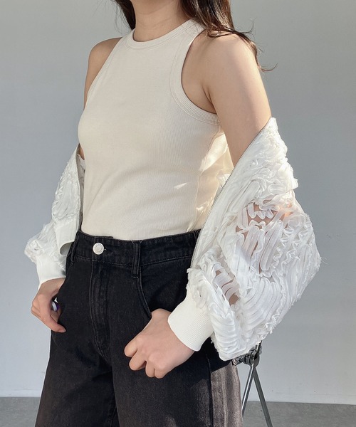 AS KNOW AS plus（アズノゥアズプラス）の「●カップ付きアメスリタンクトップ（タンクトップ・レディース・チャコールグレー/ブラック/オリーブ/キナリ・FREE）」の2枚目の写真