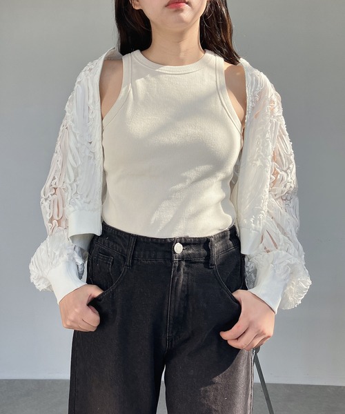 AS KNOW AS plus（アズノゥアズプラス）の「●カップ付きアメスリタンクトップ（タンクトップ・レディース・チャコールグレー/ブラック/オリーブ/キナリ・FREE）」の9枚目の写真