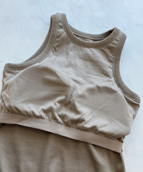 AS KNOW AS plus（アズノゥアズプラス）の「●カップ付きアメスリタンクトップ（タンクトップ・レディース・チャコールグレー/ブラック/オリーブ/キナリ・FREE）」の21枚目の写真