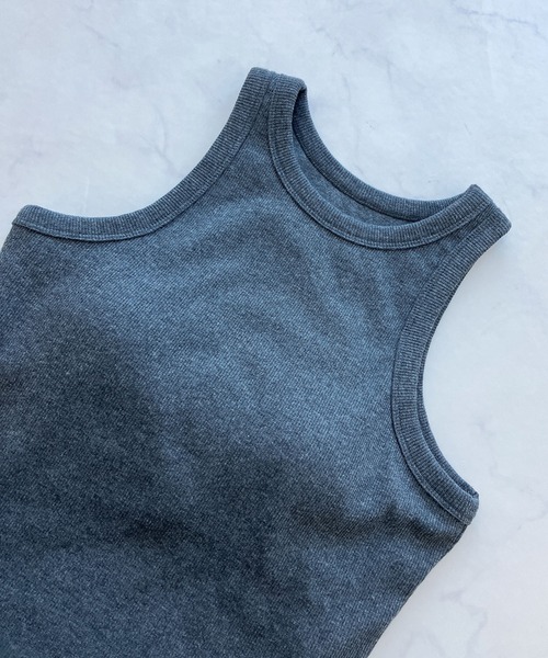 AS KNOW AS plus（アズノゥアズプラス）の「●カップ付きアメスリタンクトップ（タンクトップ・レディース・チャコールグレー/ブラック/オリーブ/キナリ・FREE）」の22枚目の写真