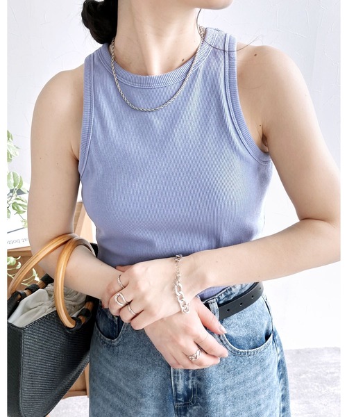 reca（レカ）の「カップ付きアメスリタンク（タンクトップ・レディース・キナリ/ブルー系その他/オリーブ/ライトピンク/ブラック/トップグレー/オフホワイト・FREE）」の6枚目の写真