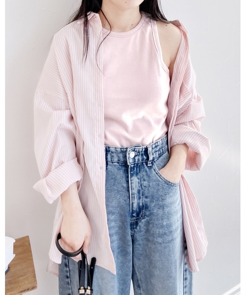 reca（レカ）の「カップ付きアメスリタンク（タンクトップ・レディース・キナリ/ブルー系その他/オリーブ/ライトピンク/ブラック/トップグレー/オフホワイト・FREE）」の7枚目の写真