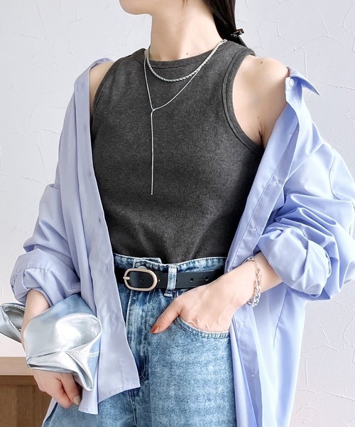 reca（レカ）の「カップ付きアメスリタンク（タンクトップ・レディース・キナリ/ブルー系その他/オリーブ/ライトピンク/ブラック/トップグレー/オフホワイト・FREE）」の8枚目の写真