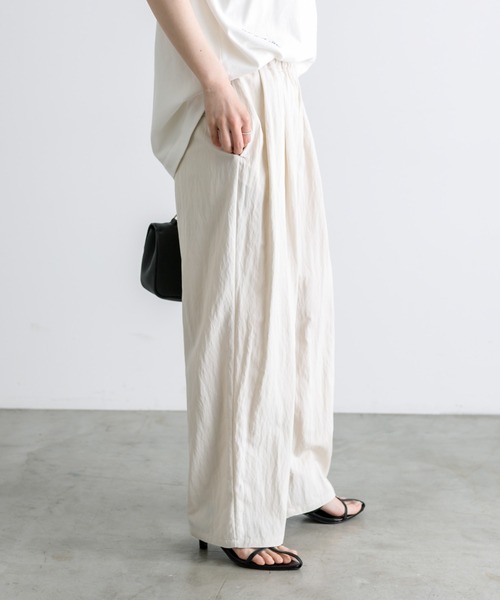 PUAL CE CIN（ピュアルセシン）の「【セットアップ対応】レーヨンナイロンウエストゴムイージーパンツ（その他パンツ・レディース・ベージュ/チャコールグレー/アイボリー・FREE）」の16枚目の写真