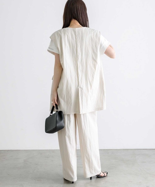 PUAL CE CIN（ピュアルセシン）の「【セットアップ対応】レーヨンナイロンウエストゴムイージーパンツ（その他パンツ・レディース・ベージュ/チャコールグレー/アイボリー・FREE）」の20枚目の写真