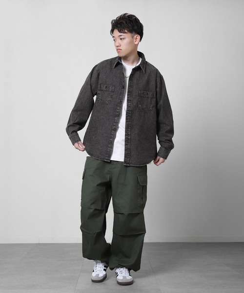 ZIP FIVE(ジップファイブ)の「【CORISCO】 デニム ケミカル ワーク ロングスリーブ シャツ / 長袖(シャツ/ブラウス・メンズ・インディゴブルー/ブラック・MEDIUM/LARGE/X-LARGE)」の6枚目の写真