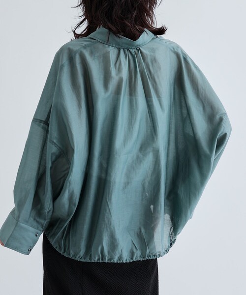 GALLEST（ギャレスト）の「【再入荷】シアーローンステンカラーシャツ/シアーシャツ/シアートップス（シャツ/ブラウス・レディース・オレンジ系/サンドベージュ/ブラック/ホワイト/ダークグリーン・38）」の17枚目の写真