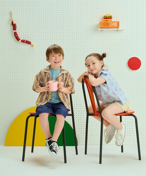 BEAMS mini（ビームスミニ）の「撥水 ワッシャー スカラップ ショートパンツ2025SS（90～150cm）（その他パンツ・キッズ・ベージュ/ブルー・90/100/110/130/120/140/150）」の3枚目の写真