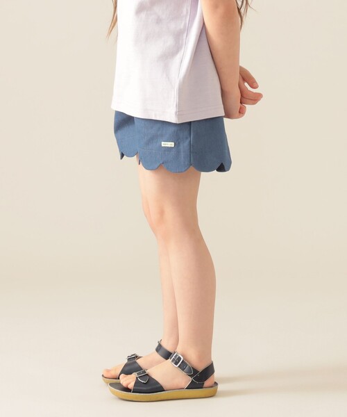 BEAMS mini（ビームスミニ）の「撥水 ワッシャー スカラップ ショートパンツ2025SS（90～150cm）（その他パンツ・キッズ・ベージュ/ブルー・90/100/110/130/120/140/150）」の7枚目の写真