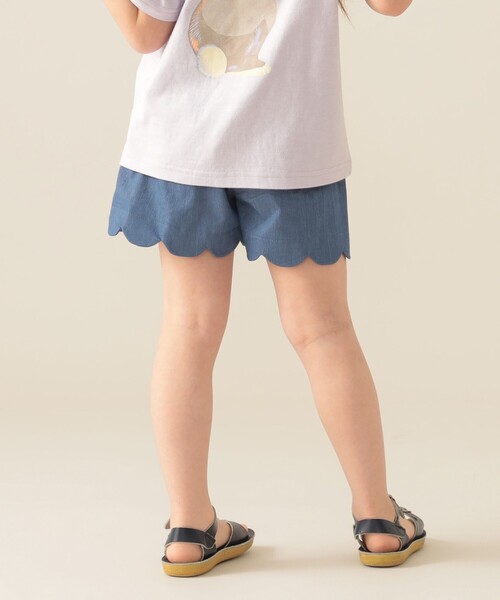 BEAMS mini（ビームスミニ）の「撥水 ワッシャー スカラップ ショートパンツ2025SS（90～150cm）（その他パンツ・キッズ・ベージュ/ブルー・90/100/110/130/120/140/150）」の8枚目の写真