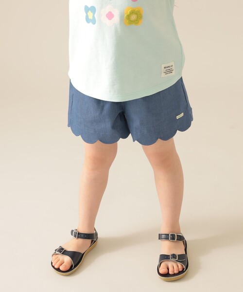 BEAMS mini（ビームスミニ）の「撥水 ワッシャー スカラップ ショートパンツ2025SS（90～150cm）（その他パンツ・キッズ・ベージュ/ブルー・90/100/110/130/120/140/150）」の10枚目の写真