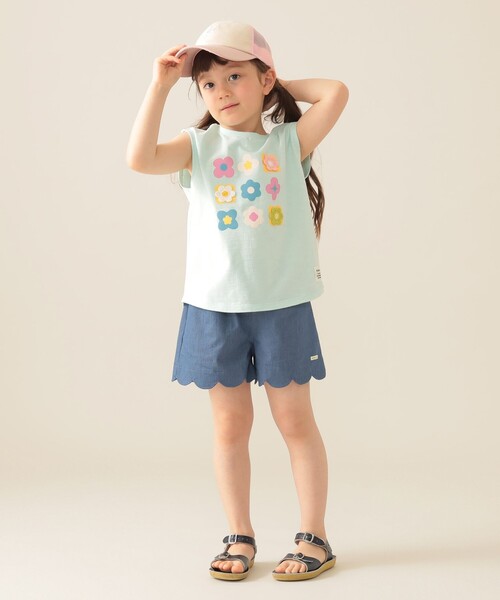 BEAMS mini（ビームスミニ）の「撥水 ワッシャー スカラップ ショートパンツ2025SS（90～150cm）（その他パンツ・キッズ・ベージュ/ブルー・90/100/110/130/120/140/150）」の11枚目の写真