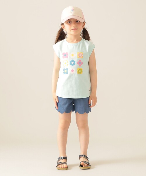 BEAMS mini（ビームスミニ）の「撥水 ワッシャー スカラップ ショートパンツ2025SS（90～150cm）（その他パンツ・キッズ・ベージュ/ブルー・90/100/110/130/120/140/150）」の12枚目の写真