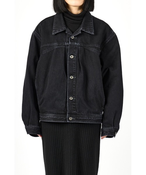 fireservice(ファイヤーサービス)の「Fire Service タックデザインジャケット(デニムジャケット・レディース・ブラック・0/1/2)」の3枚目の写真