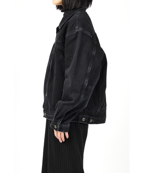 fireservice(ファイヤーサービス)の「Fire Service タックデザインジャケット(デニムジャケット・レディース・ブラック・0/1/2)」の4枚目の写真