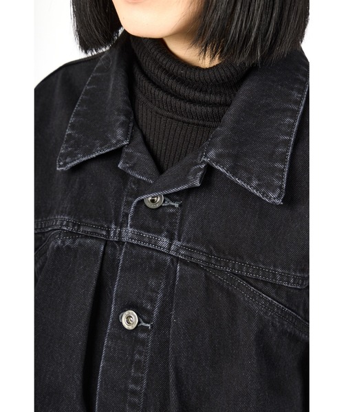 fireservice(ファイヤーサービス)の「Fire Service タックデザインジャケット(デニムジャケット・レディース・ブラック・0/1/2)」の7枚目の写真