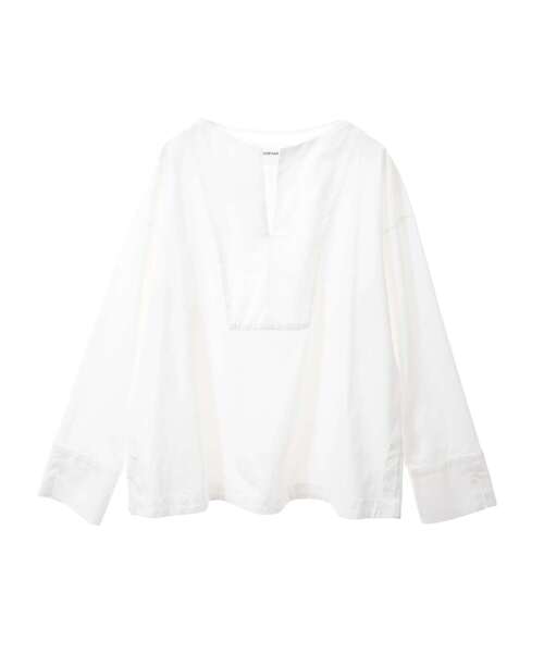 LOGEMENT DE CLAIRE(ロジュモンドクレール)の「【LOURMARIN】布帛コンビキーネックプルオーバー(Tシャツ/カットソー・レディース・ブルー/チャコールグレー/ホワイト/イエロー・FREE)」の6枚目の写真