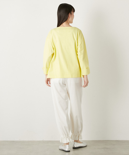 LOGEMENT DE CLAIRE(ロジュモンドクレール)の「【LOURMARIN】布帛コンビキーネックプルオーバー(Tシャツ/カットソー・レディース・ブルー/チャコールグレー/ホワイト/イエロー・FREE)」の9枚目の写真