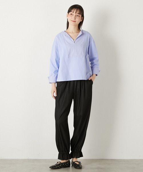 LOGEMENT DE CLAIRE(ロジュモンドクレール)の「【LOURMARIN】布帛コンビキーネックプルオーバー(Tシャツ/カットソー・レディース・ブルー/チャコールグレー/ホワイト/イエロー・FREE)」の18枚目の写真