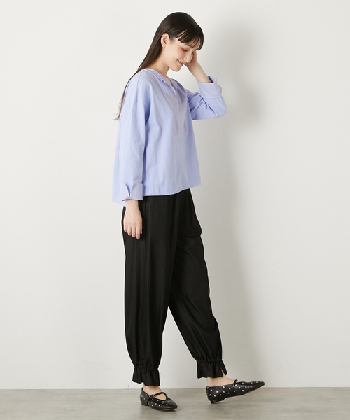 LOGEMENT DE CLAIRE(ロジュモンドクレール)の「【LOURMARIN】布帛コンビキーネックプルオーバー(Tシャツ/カットソー・レディース・ブルー/チャコールグレー/ホワイト/イエロー・FREE)」の21枚目の写真