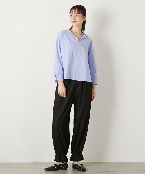 LOGEMENT DE CLAIRE(ロジュモンドクレール)の「【LOURMARIN】布帛コンビキーネックプルオーバー(Tシャツ/カットソー・レディース・ブルー/チャコールグレー/ホワイト/イエロー・FREE)」の22枚目の写真
