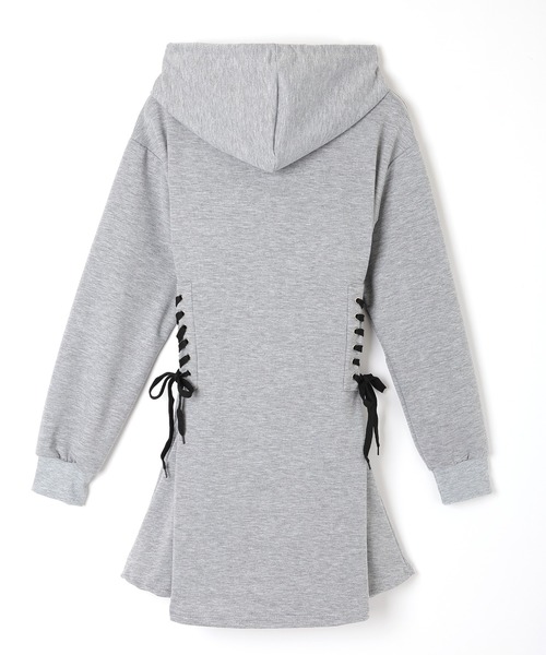 M DOLLY(エムドリー)の「side lace up hoodie dress/サイドレースアップフーディドレス(ワンピース・レディース・ブラック/グレー・FREE)」の14枚目の写真